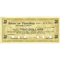 Pahokee, FL- Bank of Pahokee $2 1933 Shafer FL320-2This 