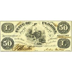 Tallahassee, FL- State of Florida $50 Oct. 10, 1861 Cr. 