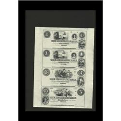 Chicago, IL- The Mechanics Bank $1-$1-$3-$5 UNL Uncut S 