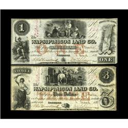 Anamosa, IA- Wapsipinicon Land Co. $1, $3 Mar. 4, 1858 