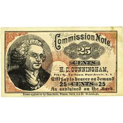 Port Jervis, NY- H.C.Cunningham 25¢ Harris UNLThis is a 