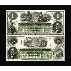 Delaware, OH- Bank of Delaware $1-$3 18__ G2b-G4b Wolka 