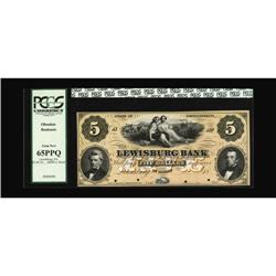 Lewisburg, PA- Lewisburg Bank $5 G4b Proof GEM65PP 
