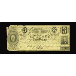 Houston, TX- Treasurer of the Republic of Texas $3 Sept 