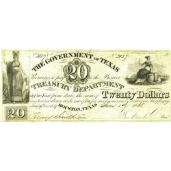 Houston, TX- Government of Texas $20 June 1, 1838 Cr. H 