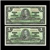 Image 1 : BC-21a $1 1937 Two Examples.Two B/A notes grading XF an 
