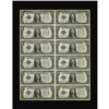 Image 1 : Fr. 1604 $1 1928D Silver Certificate. Uncut Sheet of 12 