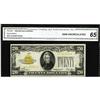 Image 1 : Fr. 2402 $20 1928 Gold Certificate. CGA Gem Uncirculate 
