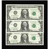 Fr. 1921-D $1 1995 Federal Reserve Notes. Three Consecu 
