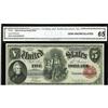 Image 1 : Fr. 82 $5 1880 Legal Tender CGA Gem Uncirculated 65. th 