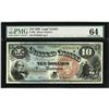 Image 1 : Fr. 96 $10 1869 Legal Tender PMG Choice Uncirculated 64 