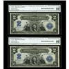 Image 3 : Fr. 258 $2 1899 Silver Certificates Cut Sheet of Four. 