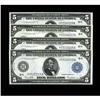 Image 1 : Fr. 875a $5 1914 Federal Reserve Notes Cut Sheet of Fou 