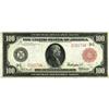 Image 1 : Fr. 1074b $100 1914 Red Seal Federal Reserve Note Fine. 