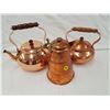 Image 1 : 3 COPPER POTS