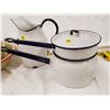 Image 2 : LOT OF ENAMELWARE - PITCHER, POTS ETC.