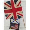 Image 1 : Union Jack Flag w/ 2 Old Small Cotton Flags