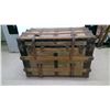 Image 1 : VINTAGE WOOD TRUNK W/ OLD NEWSPAPERS