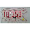 Image 1 : NORTHWEST TERRITORIES 1977 LICENSE PLATE