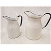 Image 1 : 2 ENAMEL MILK JUGS