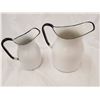Image 5 : 2 ENAMEL MILK JUGS