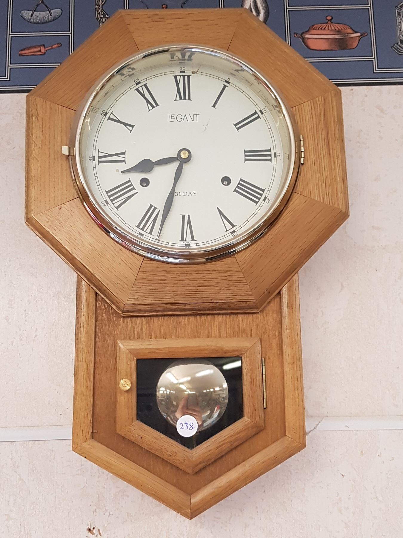 EGANT 31 DAY CLOCK, 19" LONG