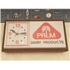 Image 2 : PALM DAIRY LIGHT UP CLOCK, WORKS, 19 X 10"