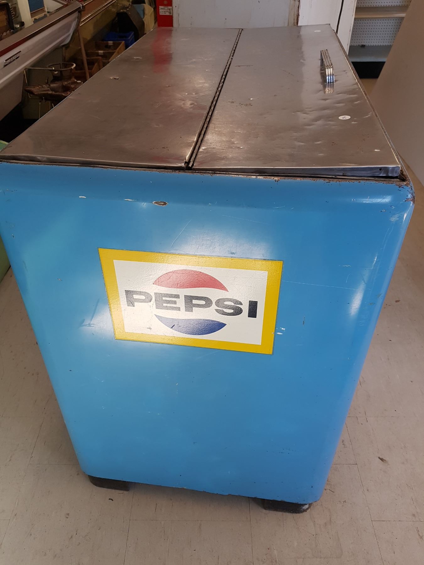 ANTIQUE PEPSI COOLER, WORKS, 44 X 24"