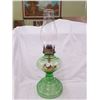 Image 2 : DEPRESSION GLASS GREEN OIL LAMP