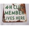 Image 2 : 4-H CLUB SIGN, METAL 14 X 12"