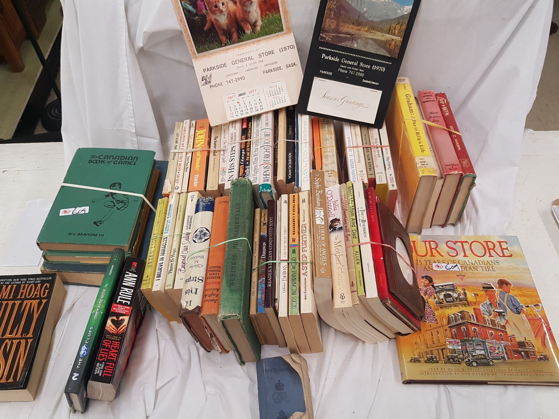 LOT OF BOOKS WITH 2 PARKSIDE CALENDARS AND ARMY BIBLE Schmalz Auctions