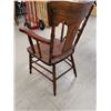Image 4 : ANTIQUE WOODEN CHAIR, WIDE SEAT