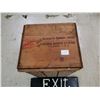 Image 2 : WOOD CRATE & 2 HANDMADE EXIT SIGNS
