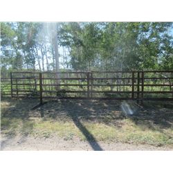 2- 30' Metal 5 Bar Wind Break - No Boards w 14' Swing Gate  (One Money for All)