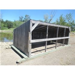 8'x16' Calf Shelter Treated Wood Skid -Plywood Sides- Galvanized Roof