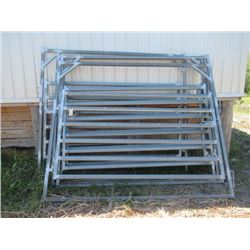 5-Lakeland Galvanized 10' 6 Bar Gates w Frame 8' To Top Frame w Self Locking Spring Pin (One Money f
