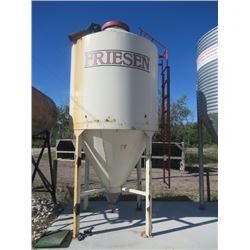 Friesen Mdl 605 5 Hopper Bin Bolted to Cement Pad- Approx 350 Bushels