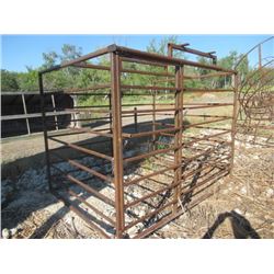 6' x 8' , 9 Bar Safety Calf Cage w Gate- Portable Off FEL