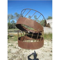 2 Metal Rd Bale Feeders- Hay Saver Bottom Panel (One Money for All)