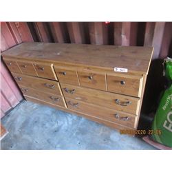 Maple 6 Drawer Dresser 30"H 62"W 16"D