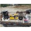 Image 1 : Kereosene Heater, 3 Litre Deep Dryer, Cast Handled Pot, Al Pot, 2 Cooking Stands, Utensils
