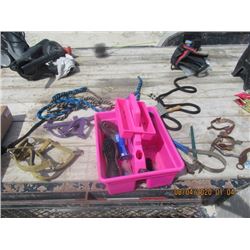 Hoof Trimmers, Grooming Brushes, 2 Halters, Lead Ropes, 2) Stirrups