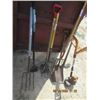 Image 1 : Hand Yard Tools, 3 Forks, Edger, Shovel, Pick, & Shingle Scraper