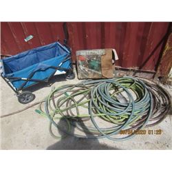 Folding Garden Cart, & Garden Hose