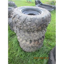 4 Quad Tires w Rims 25 x 10 00- 12