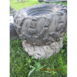 2 Quad Tires & Rims 27 x 100 R 12