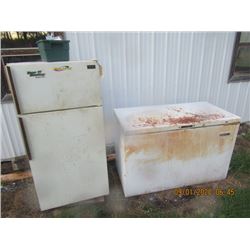 Kenmore Fridge & Hot Point Deep Freeze - Works Was Outside Slightly Rusty