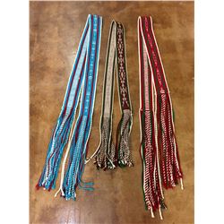 Three handmade Native American Dance Sashes