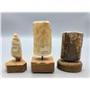 Image 8 : Three Scrimshaw Fossilized Ivory Pieces