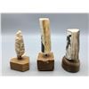 Image 9 : Three Scrimshaw Fossilized Ivory Pieces